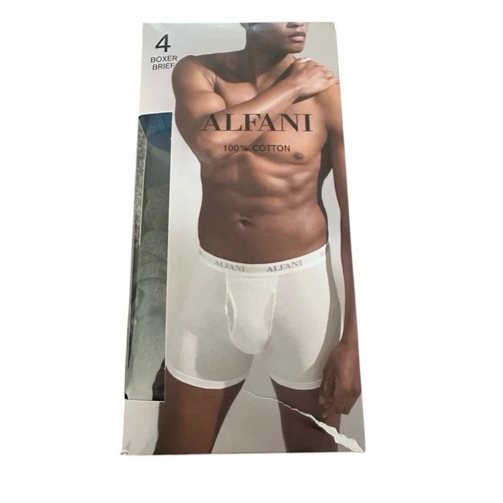 Alfani Men's Classic White Boxer Briefs - 4 Pack